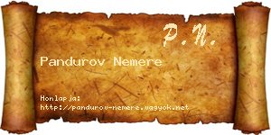 Pandurov Nemere névjegykártya